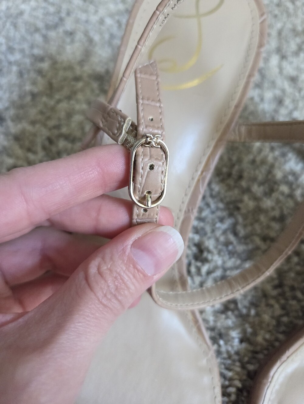 Sam Edelman Women's Doran Heeled Sandal Maple Sugar Croco Tan Nude Size 10 - Picture 4 of 11